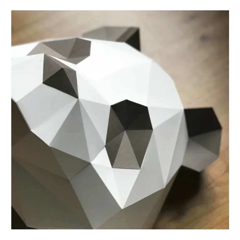 Kit tête de panda brun en origami Assembli