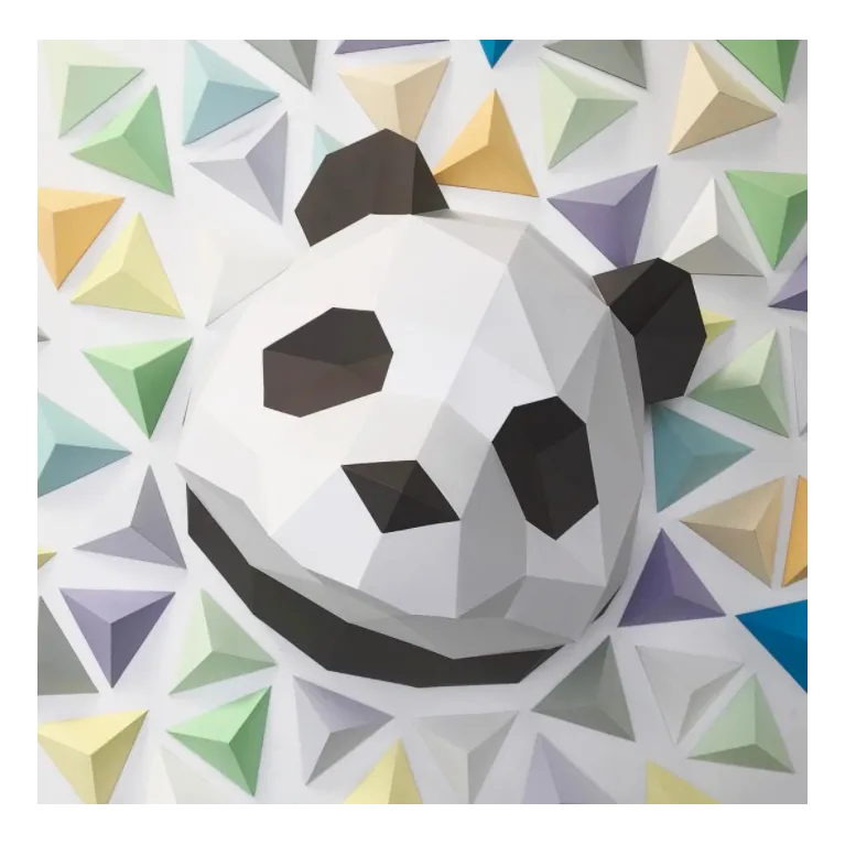 Kit tête de panda brun en origami Assembli