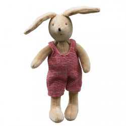 Sylvain le lapin, habit rouge et blanc Moulin Roty