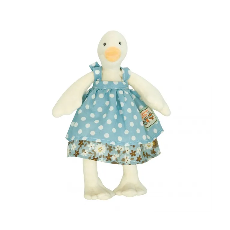 Jeanne la petite cane, robe bleue canard