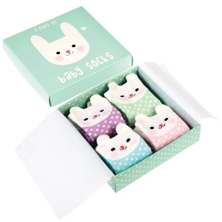 Coffret cadeau 4 chaussettes - bébé lapin