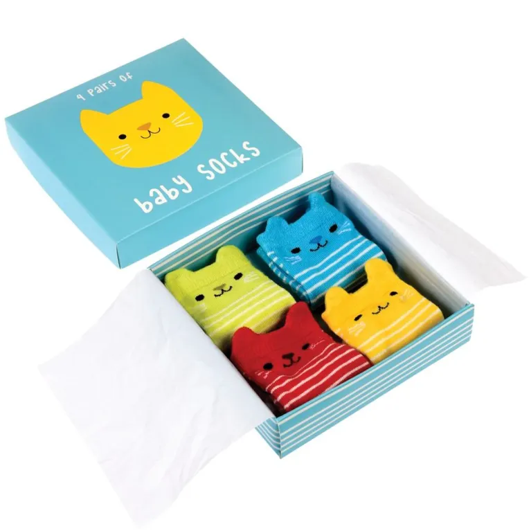 Coffret cadeau 4 chaussettes - bébé chat