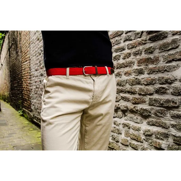Ceinture Billybelt tressée rouge grenade