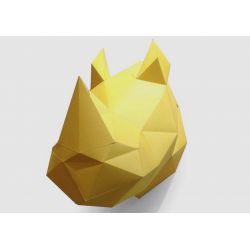 Trophée origami Rhino jaune Assembli