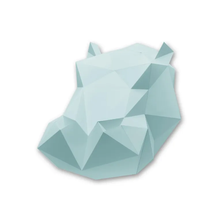 Kit tête d'hippopotame mint en origami Assembli
