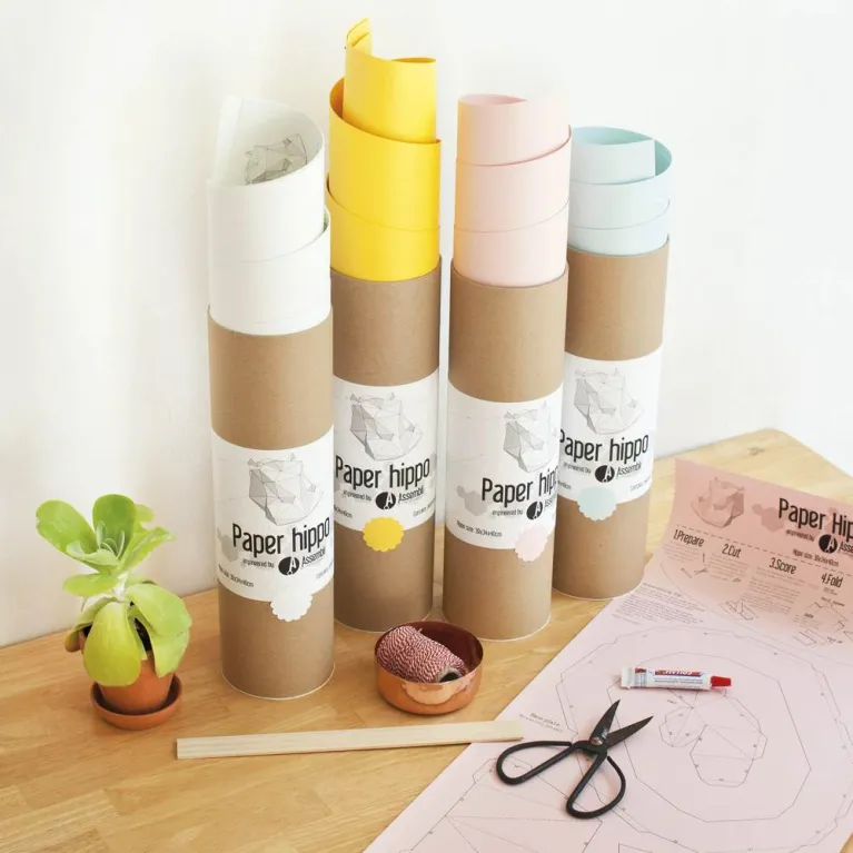 Kit tête d'hippopotame mint en origami Assembli