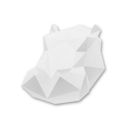 Kit tête d'hippopotame blanc en origami Assembli