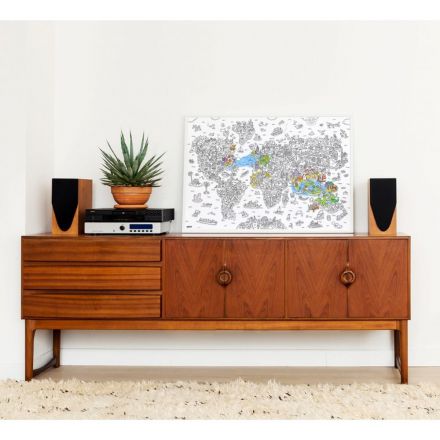 Poster géant à colorier Atlas 100 cm x 70 cm Omy Design and Play 