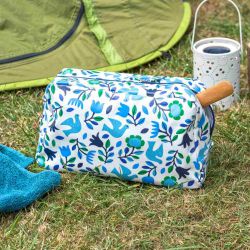 Trousse de toilette oiseaux fleurs
