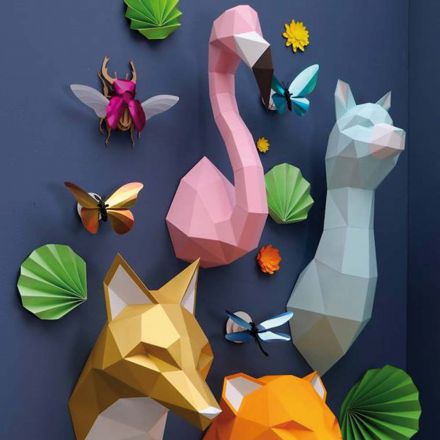 Kit tête d'hippopotame mint en origami Assembli