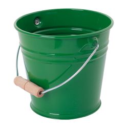 Seau à sable en métal vert 
