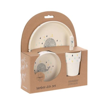 Coffret vaisselle bambou baleine - My little water baleine - Lassig