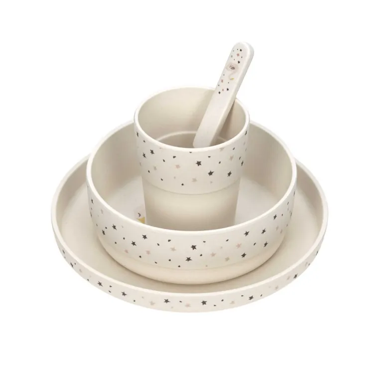 Coffret vaisselle bambou cygne - My little water cygne - Lassig