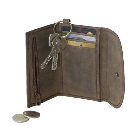 Portefeuille en cuir à bouton - Oregon - 12 x 7 cm