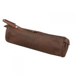 Trousse en cuir cylindrique - Oregon - 7 x 22 cm