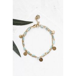 Bracelet double Bahati doré bleu Shlomit Ofir