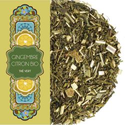 Sachet 100G -Thé vert - Gingembre - Citron - Bio