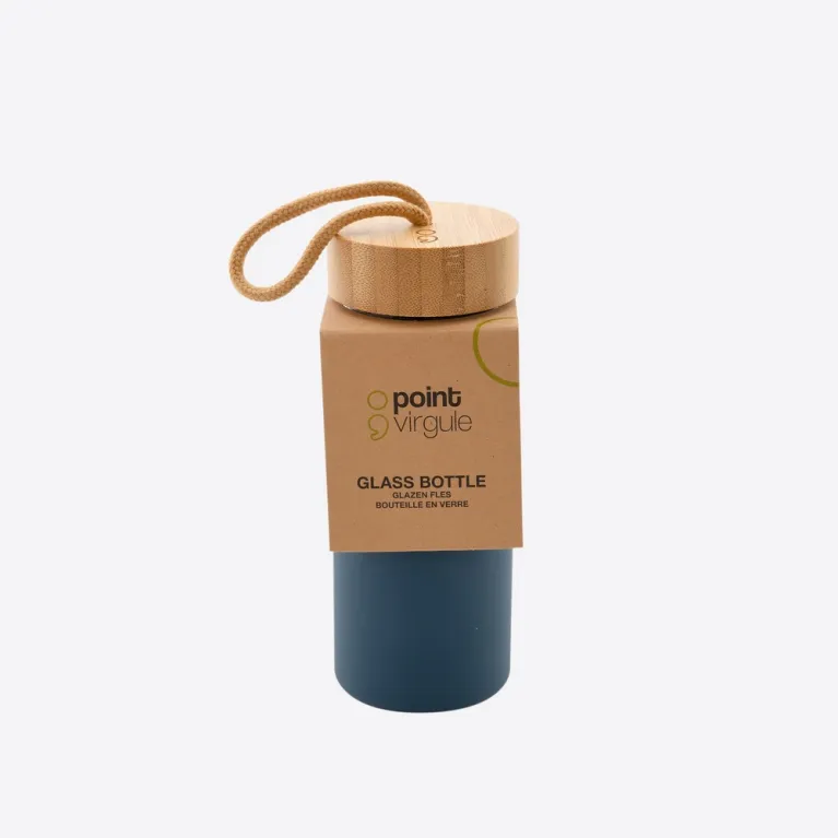 Bouteille en verre Point virgule - Bleu foncé - 450 ml