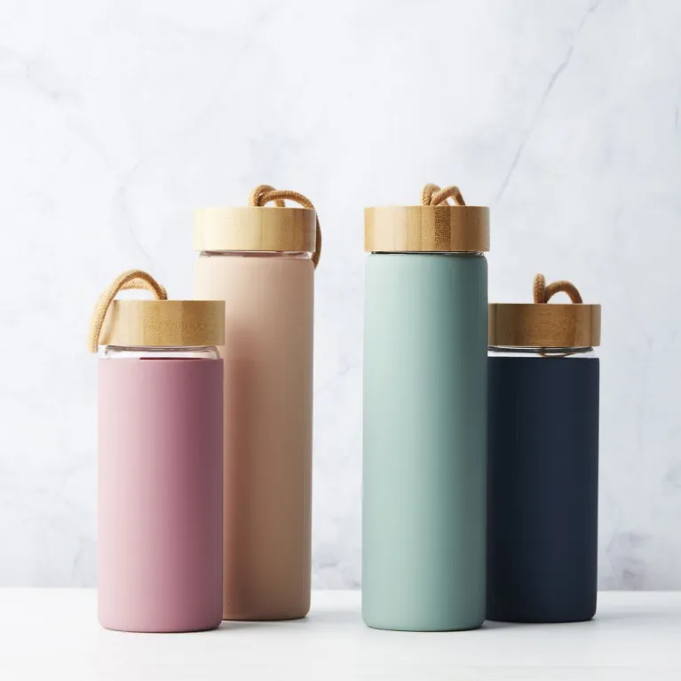 Bouteille en verre Point virgule - Bleu foncé - 450 ml