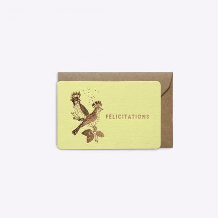 Mini carte - félicitations - Jaune
