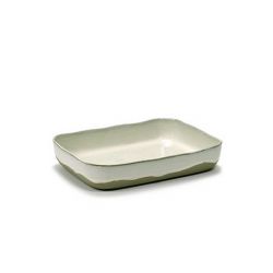 Plat à four 30,1 x 22 cm Merci n°10 blanc cassé