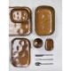 Assiette rectangulaire Merci n°2 ocre/brun