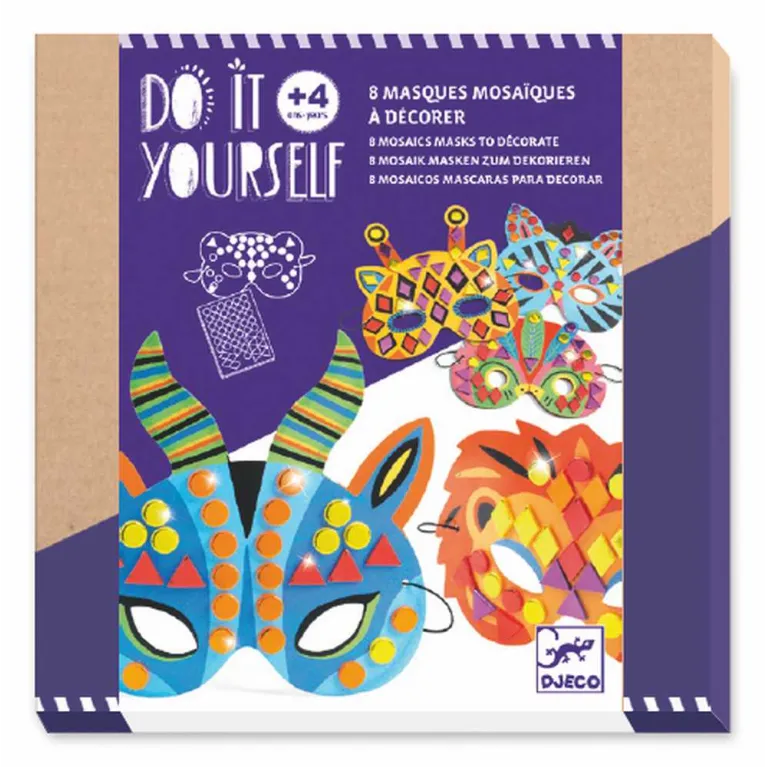 8 masques mosaïques à décorer