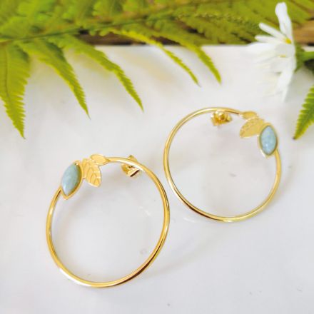 Boucles d'oreilles Alice grand format Amazonite