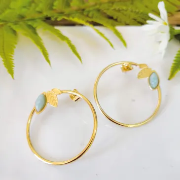 Boucles d'oreilles Alice grand format Amazonite