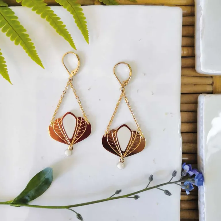 Boucles d'oreilles Chloé Blanc 5 pétales