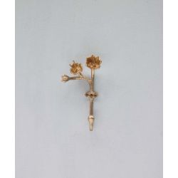 Crochet à fleurs - Laiton doré 