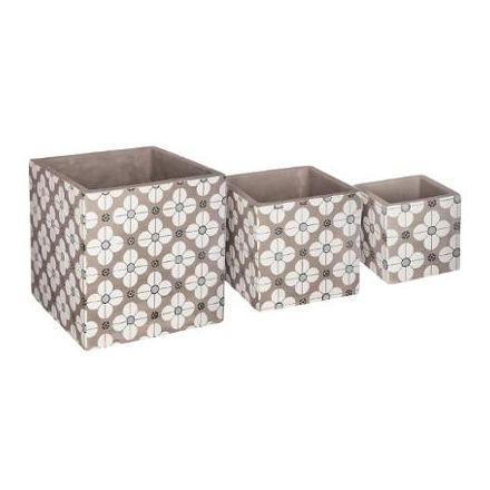 Cache pot ciment carré vintage grand modèle