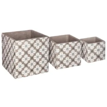 Cache pot ciment carré vintage grand modèle