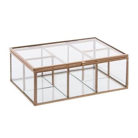 Boite / vitrine à bijoux - Rebords dorés