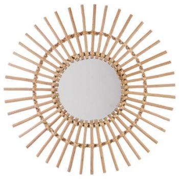 Miroir rotin soleil D 58 cm