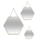 Miroir hexagonal chaine doré moyen modèle B