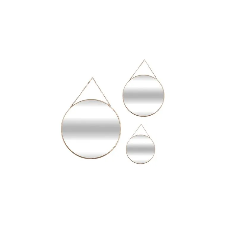 Mirroir rond à chaine doré petit A