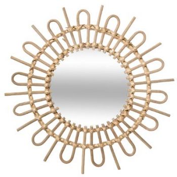 Miroir rotin soleil D 50 cm