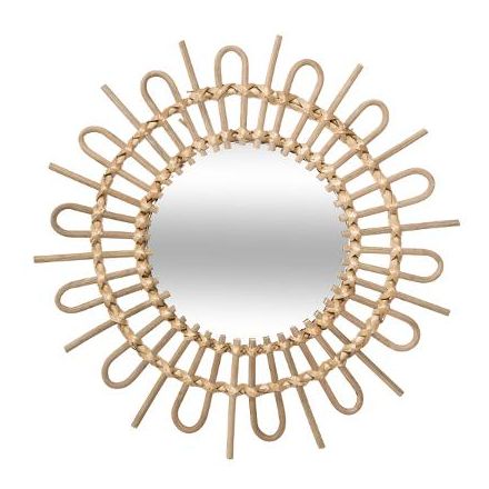 Miroir rotin soleil D 50 cm