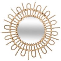 Miroir rotin soleil D 50 cm
