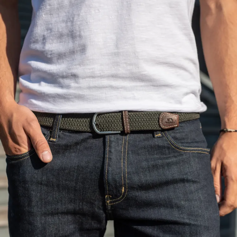 Ceinture Billybelt tressée vert kaki