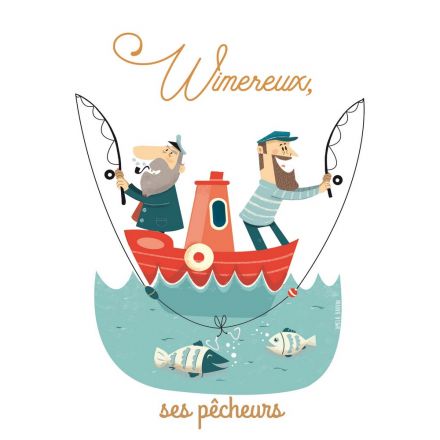 Affiche Wimereux, ses pêcheurs by Amélie Bauvin