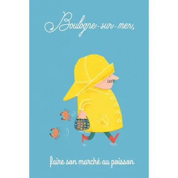 Carte postale Boulogne sur mer - Faire son marché au poisson - Crabe 