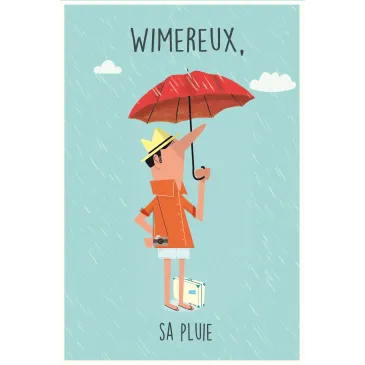 AFFICHE LE TOURISTE SOUS LA PLUIE