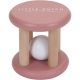 Hochet roulant en bois - Rose 