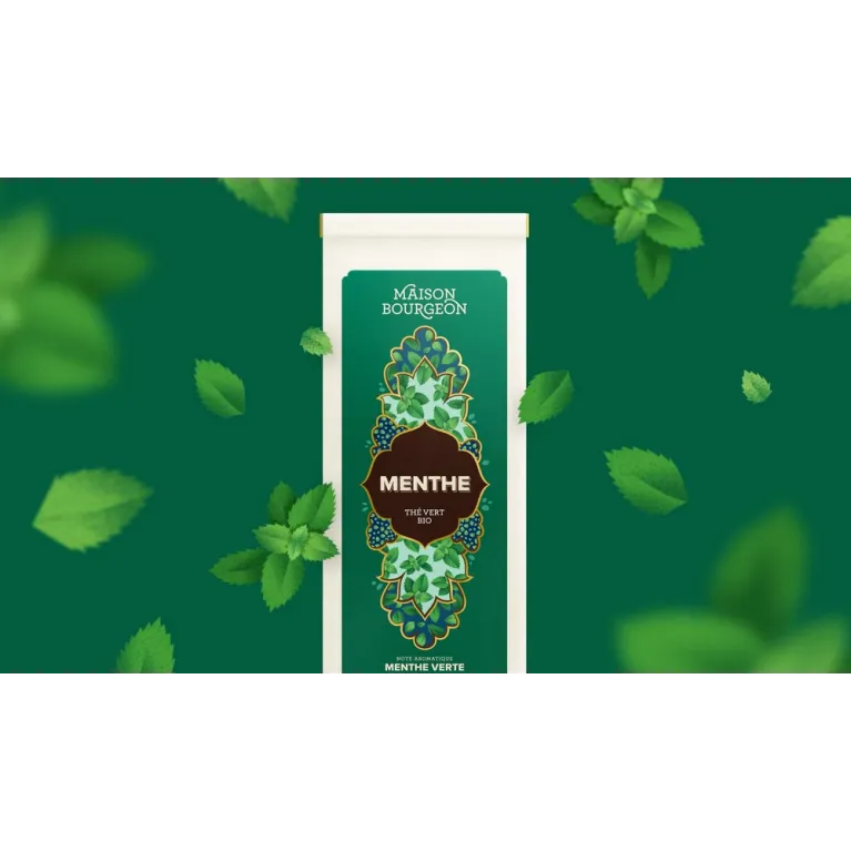 Sachet 100 g - Thé vert - Menthe verte - Bio