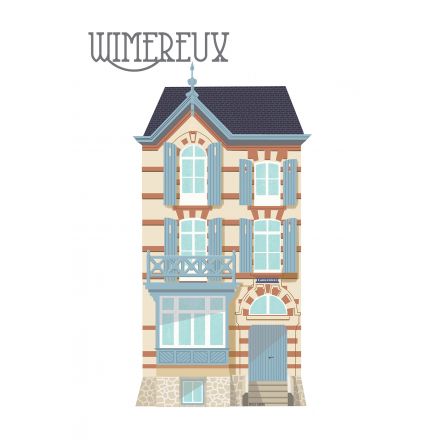 Carte Villa Wimereux - Ocre bleu ciel Amélie Bauvin