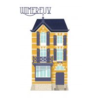 Carte Villa Wimereux - Jaune et mauve Amélie Bauvin