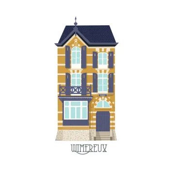 Affiche Villa Wimereux - Jaune et mauve Amélie Bauvin