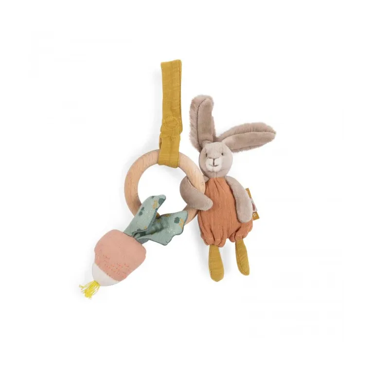 Hochet anneau bois - Lapin - Trois petits lapins 